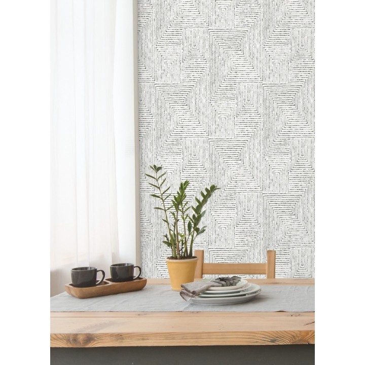 Papel pintado geométrico de laberinto de estilo moderno - Wallace Hall 680872