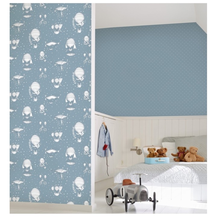 Papel pintado infantil estrellas pequeñas y globos aéreos - Around the World 120779