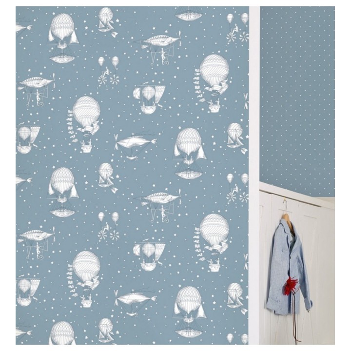 Papel pintado infantil estrellas pequeñas y globos aéreos - Around the World 120779