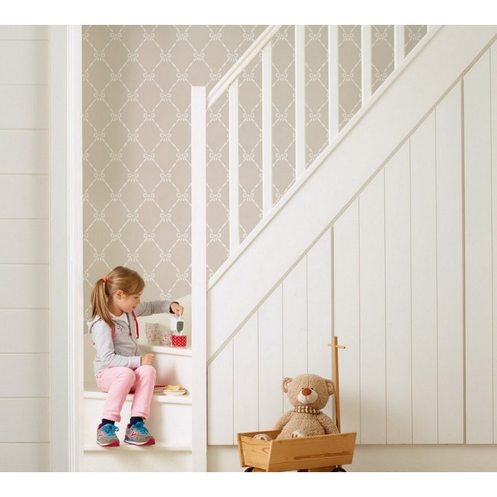 Papel pintado lazos y rombos infantiles dormitorio niña - Fashion Day 2 120785