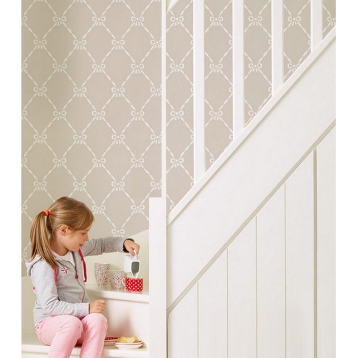 Papel pintado lazos y rombos infantiles dormitorio niña - Fashion Day 2 120785