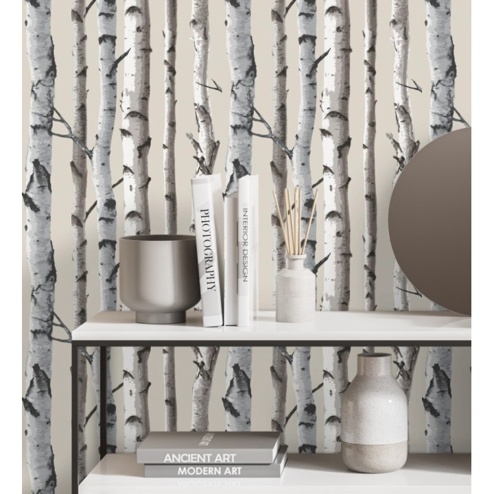 Papel pintado tronco de árboles de estilo nórdico - Nordic Forest 680891