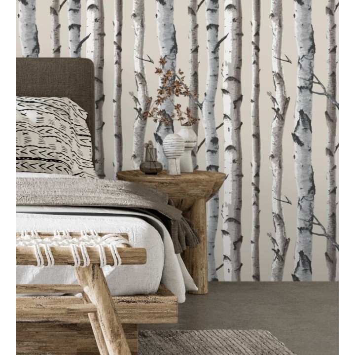 Papel pintado tronco de árboles de estilo nórdico - Nordic Forest 680891