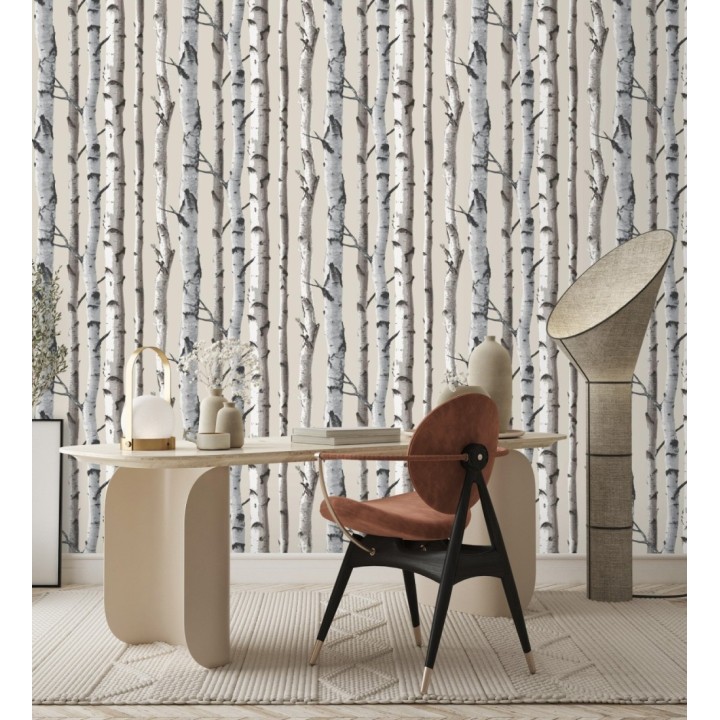 Papel pintado tronco de árboles de estilo nórdico - Nordic Forest 680891
