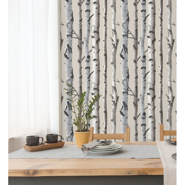 Papel pintado tronco de árboles de estilo nórdico - Nordic Forest 680891