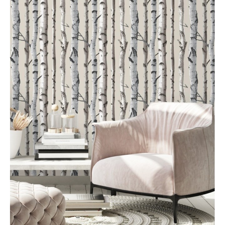 Papel pintado tronco de árboles de estilo nórdico - Nordic Forest 680891