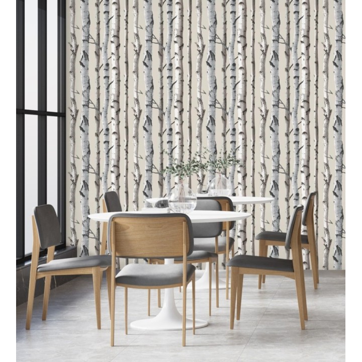 Papel pintado tronco de árboles de estilo nórdico - Nordic Forest 680891