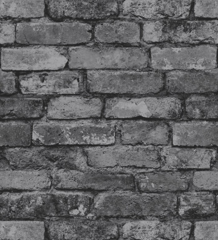 Papel pintado muro de ladrillos color negro y gris - Manchester Break 680893
