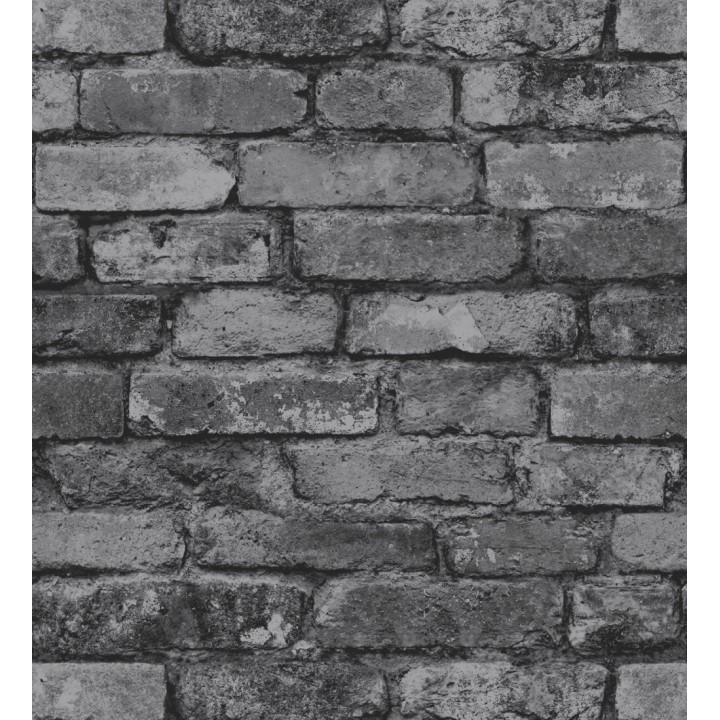 Papel pintado muro de ladrillos color negro y gris - Manchester Break 680893