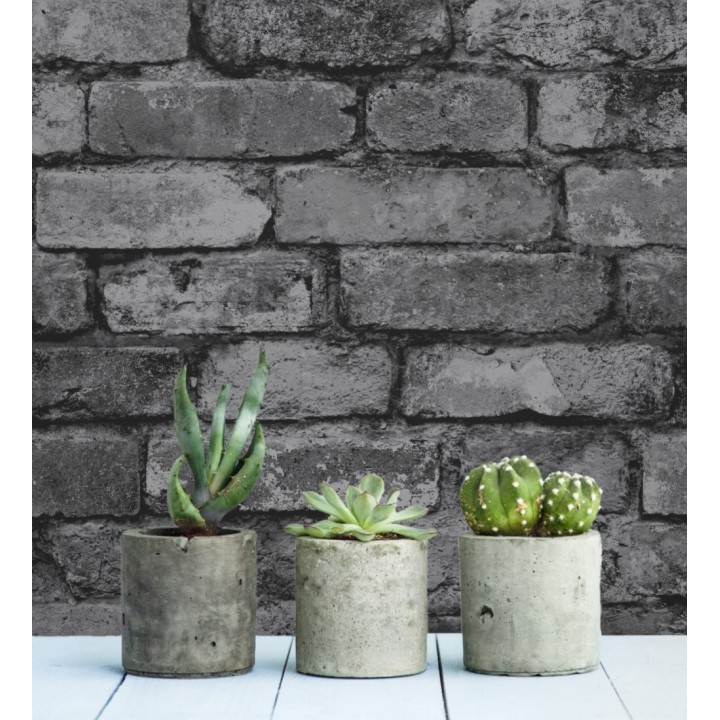 Papel pintado muro de ladrillos color negro y gris - Manchester Break 680893