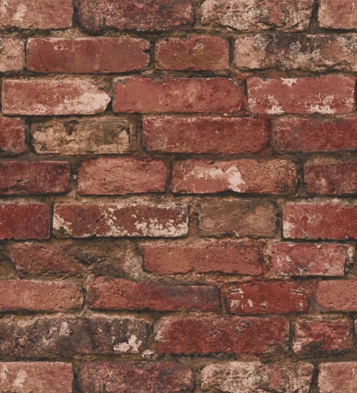 Papel pintado muro de ladrillos en color rojo inglés - Manchester Break 680894