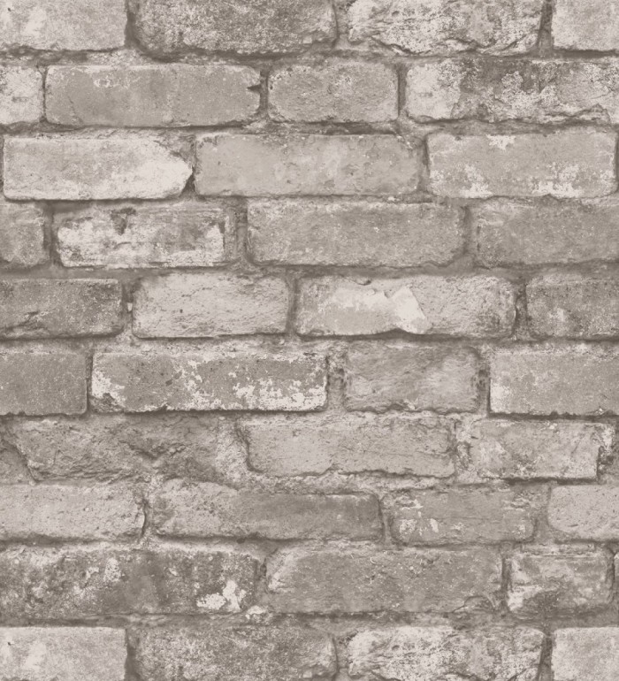 Papel pintado muro de ladrillos color blanco gris y beige - Manchester Break 680895