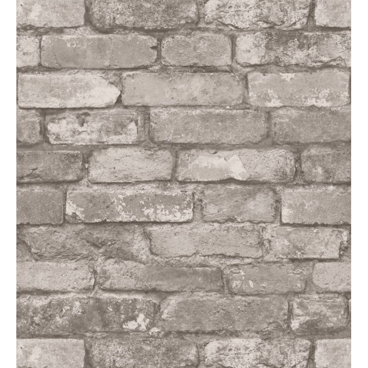Papel pintado muro de ladrillos color blanco gris y beige - Manchester Break 680895