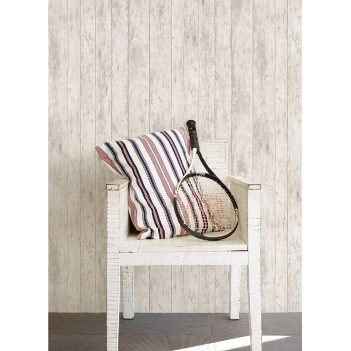 Papel pintado listones de madera desgastada beige - Nautic Wood 120789
