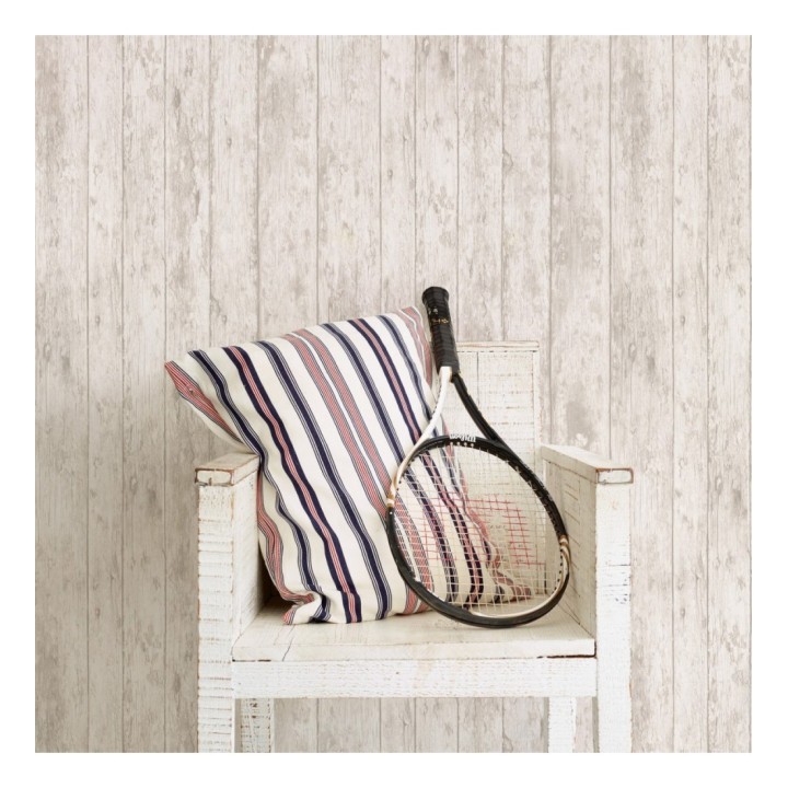 Papel pintado listones de madera desgastada beige - Nautic Wood 120789