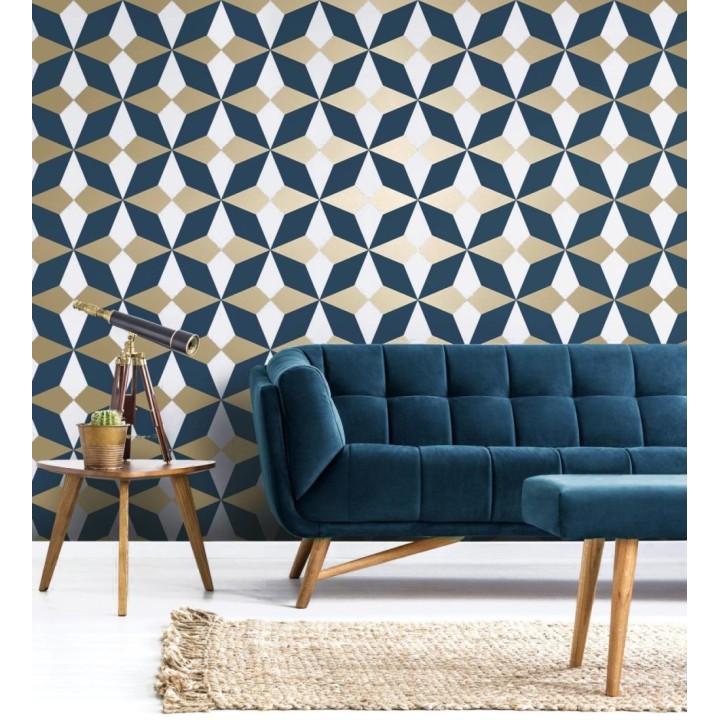 Papel pintado de estrellas grandes con detalles metalizados - Luxury Stars 680902