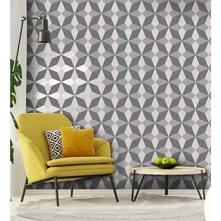 Papel pintado de estrellas grandes con detalles metalizados - Luxury Stars 680903