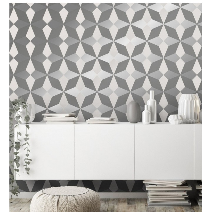 Papel pintado de estrellas grandes con detalles metalizados - Luxury Stars 680903