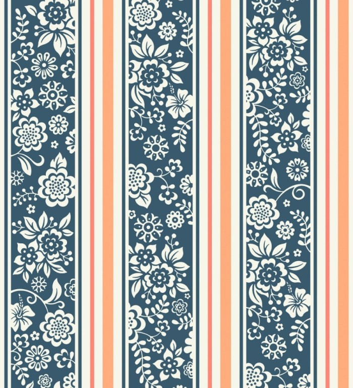 Papel pintado flores y rayas dormitorio niña - Raya Giulia 120793