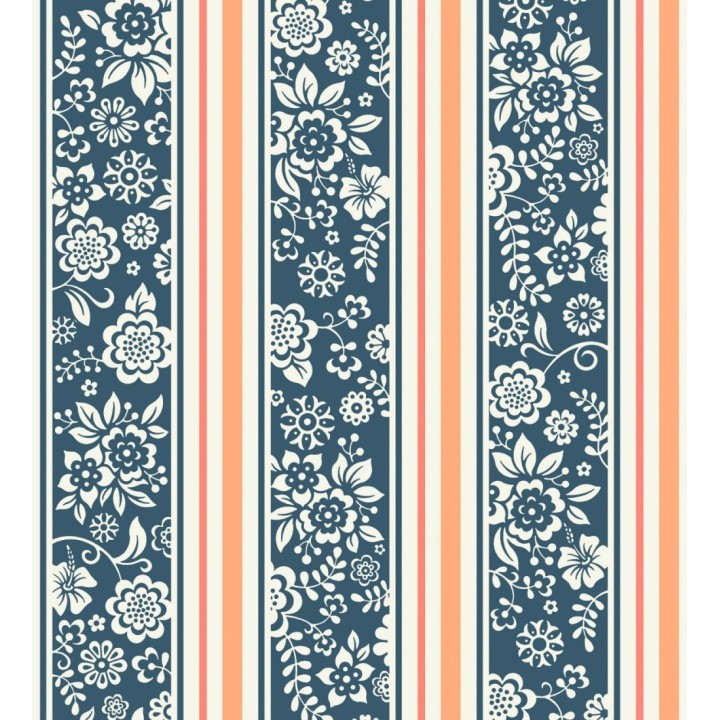 Papel pintado flores y rayas dormitorio niña - Raya Giulia 120793