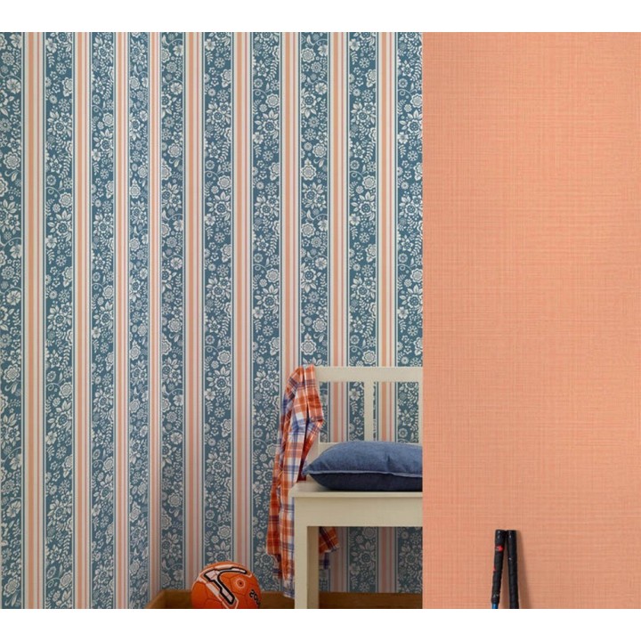 Papel pintado flores y rayas dormitorio niña - Raya Giulia 120793