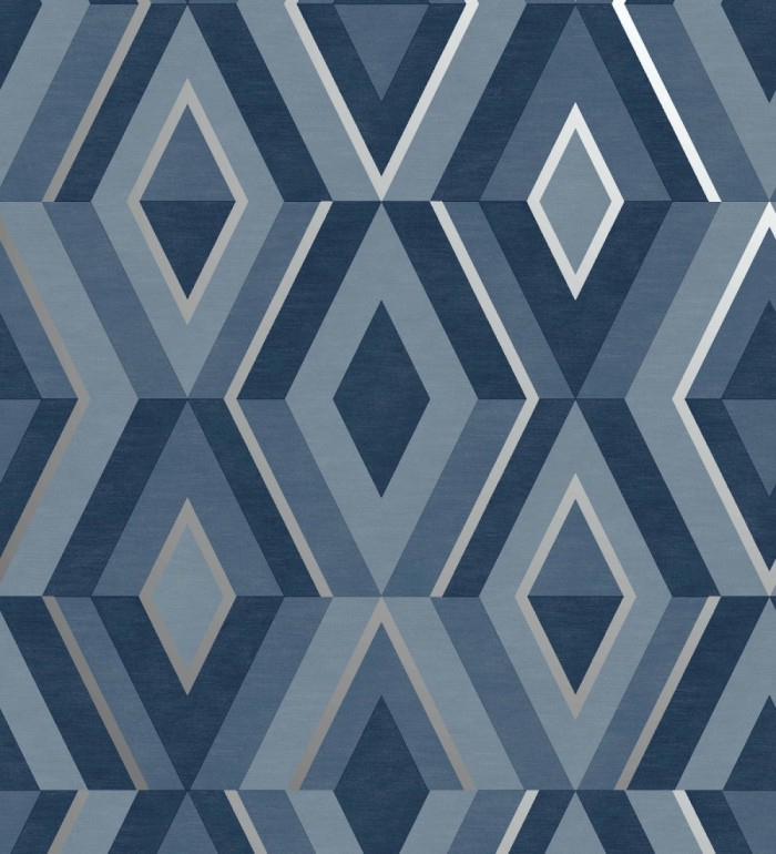 Papel pintado geométrico moderno con detalles metalizados - Diamond Palace 680909