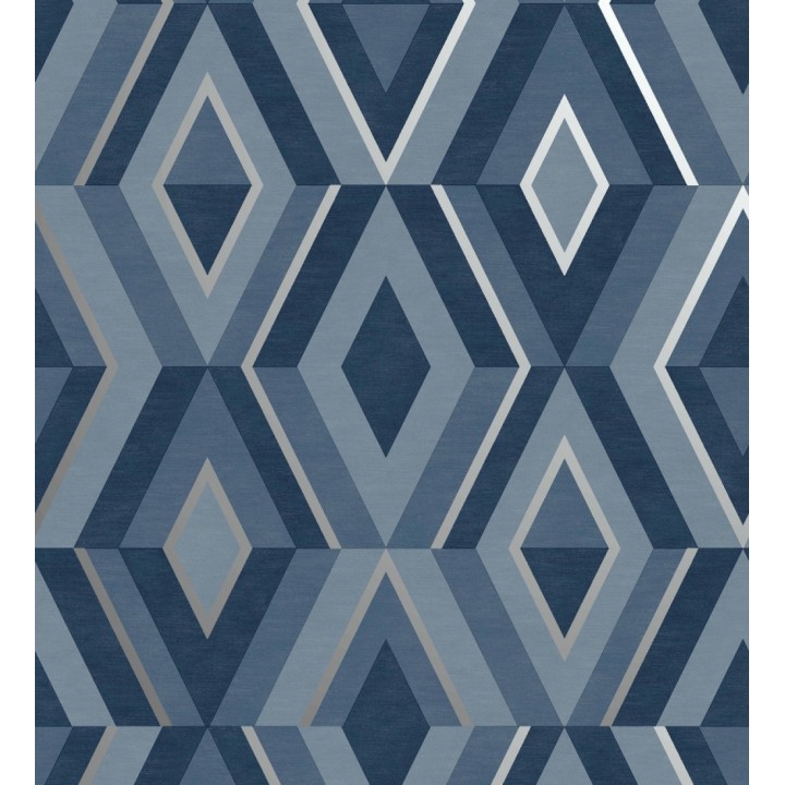 Papel pintado geométrico moderno con detalles metalizados - Diamond Palace 680909