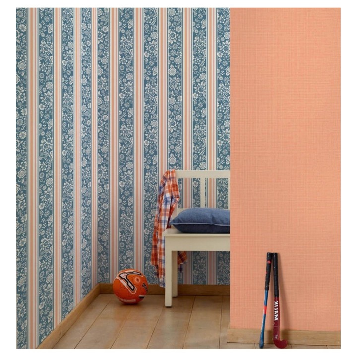 Papel pintado flores y rayas dormitorio niña - Raya Giulia 120793