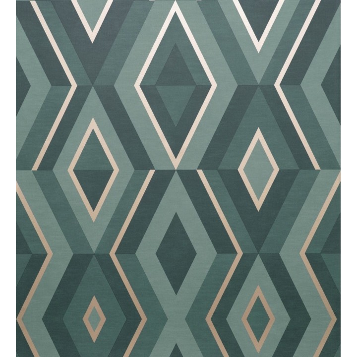 Papel pintado geométrico moderno con detalles metalizados - Diamond Palace 680910
