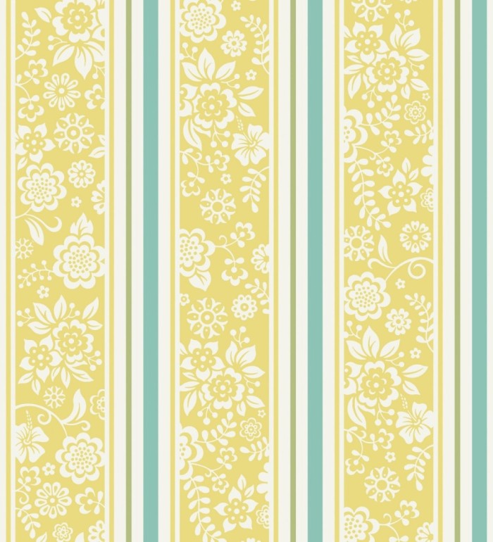 Papel pintado flores y rayas dormitorio niña - Raya Giulia 120795