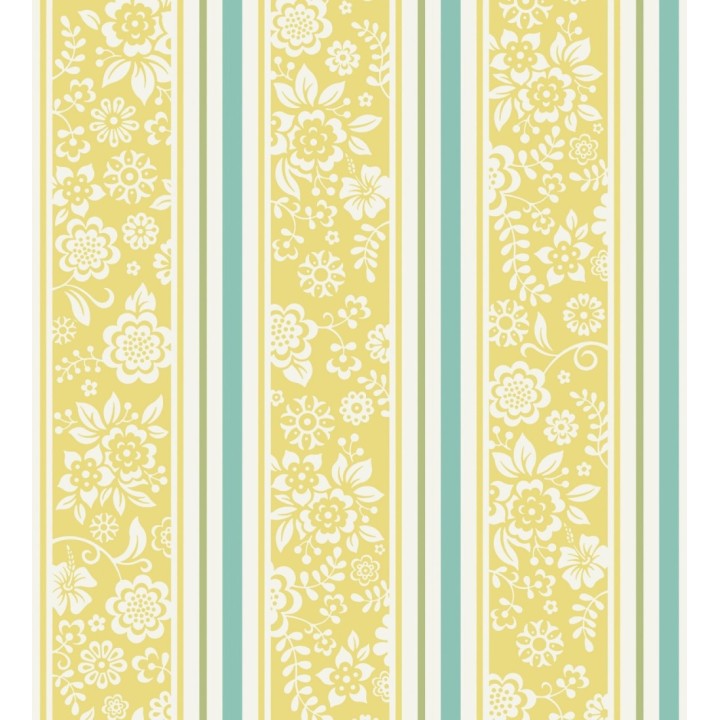 Papel pintado flores y rayas dormitorio niña - Raya Giulia 120795
