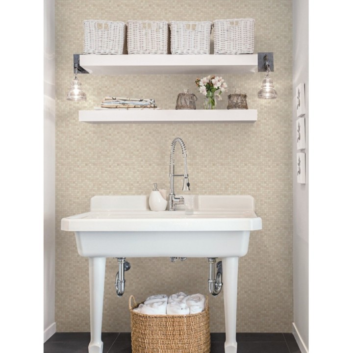 Papel pintado efecto beige claro - Moudin 120894