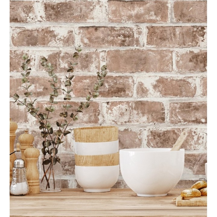 Papel pintado muro de ladrillos marrón - Preston Street 680940