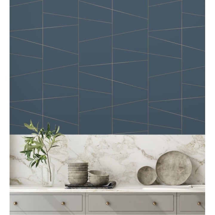 Papel pintado geométrico lineas metalizadas estilo Art déco - Luxury Lines 680947