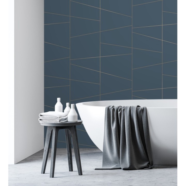 Papel pintado geométrico lineas metalizadas estilo Art déco - Luxury Lines 680947