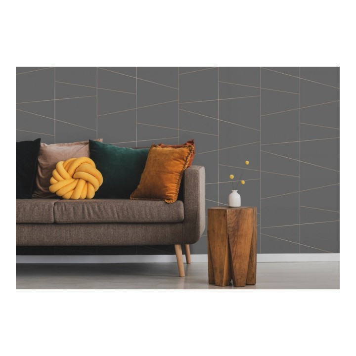 Papel pintado geométrico lineas metalizadas estilo Art déco - Luxury Lines 680950