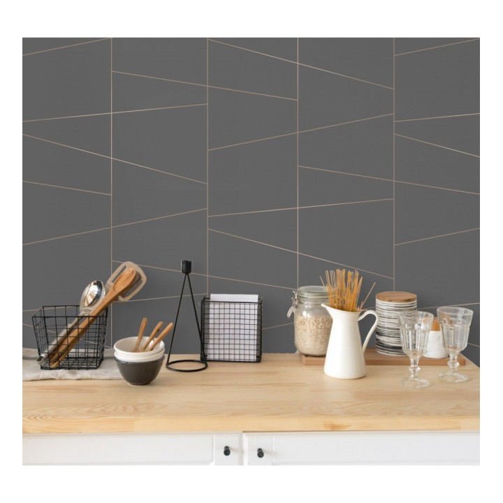 Papel pintado geométrico lineas metalizadas estilo Art déco - Luxury Lines 680950