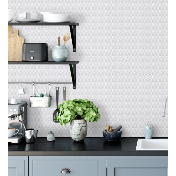 Papel pintado mosaico texturizado ligeramente metalizado - Claxton Tiles 680966