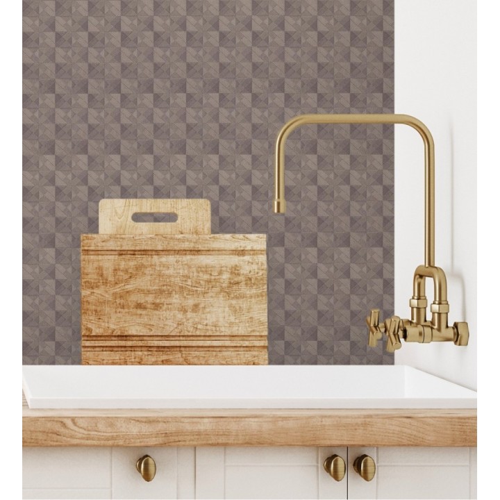 Papel pintado mosaico texturizado ligeramente metalizado - Claxton Tiles 680970