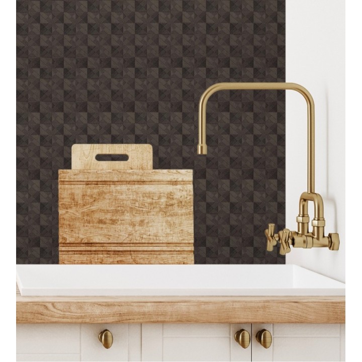 Papel pintado mosaico texturizado ligeramente metalizado - Claxton Tiles 680971