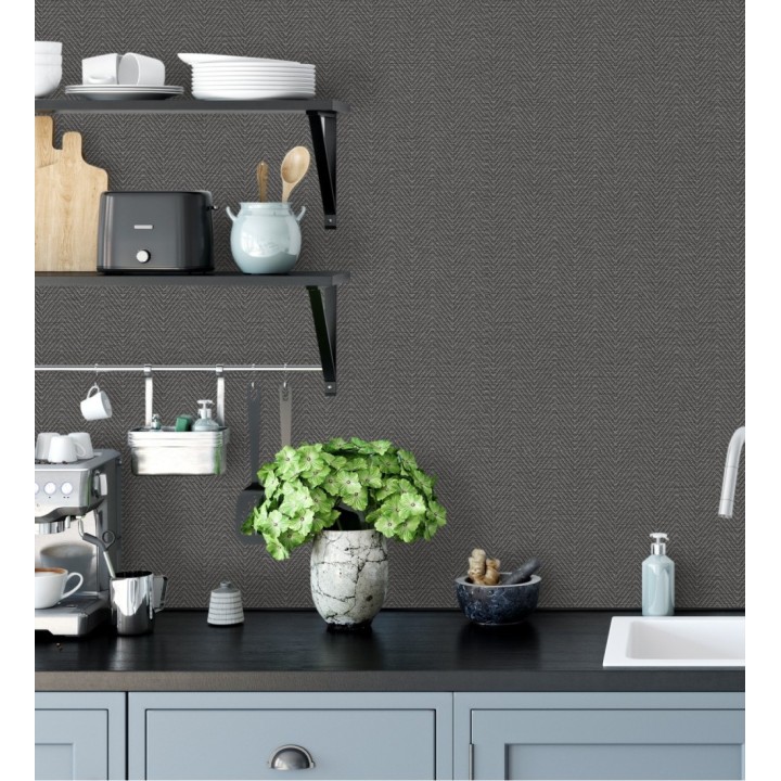 Papel pintado textil de espigas con relieve - Delhi 680979