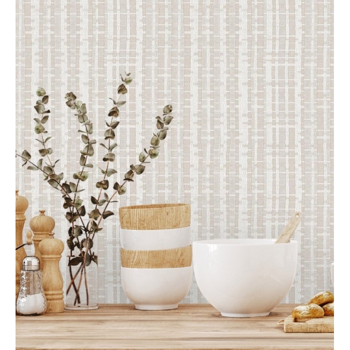 Papel pintado efecto tejido de cañas - Kisala 680981