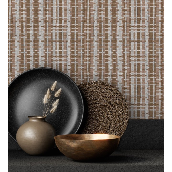 Papel pintado efecto tejido de cañas - Kisala 680984