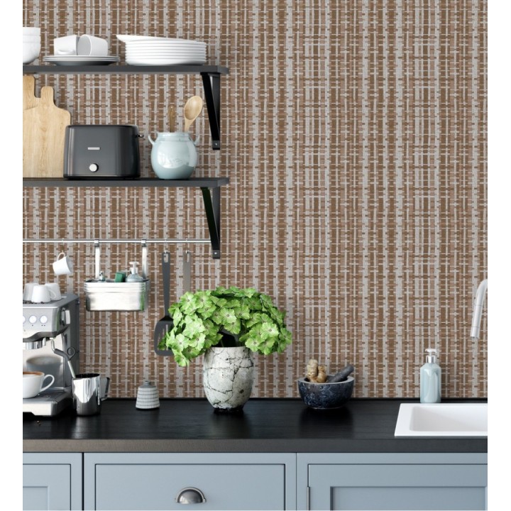 Papel pintado efecto tejido de cañas - Kisala 680984