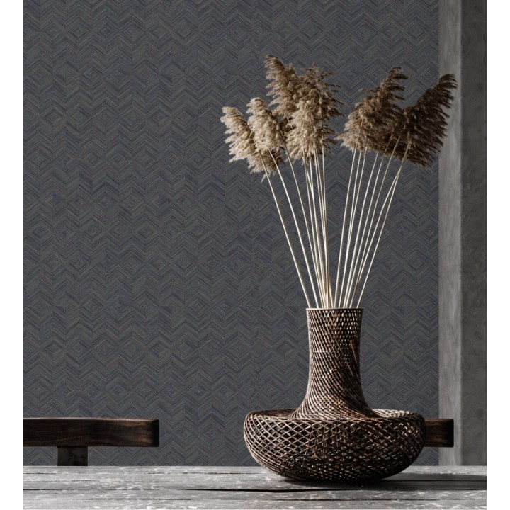 Papel pintado mosaico de madera texturizado - Hout 680996