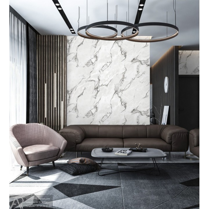 Papel pintado efecto mármol de Carrara veteado  - Durango 681004