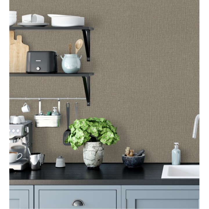 Papel pintado efecto lino ligeramente texturizado - Vernon 681011