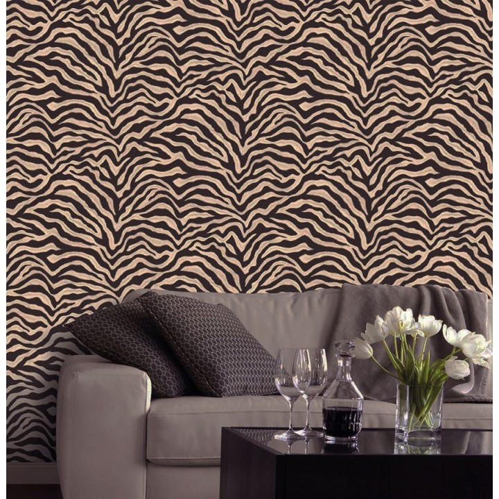 Papel pintado cebra imitación piel de animal - Kinsasa 120961