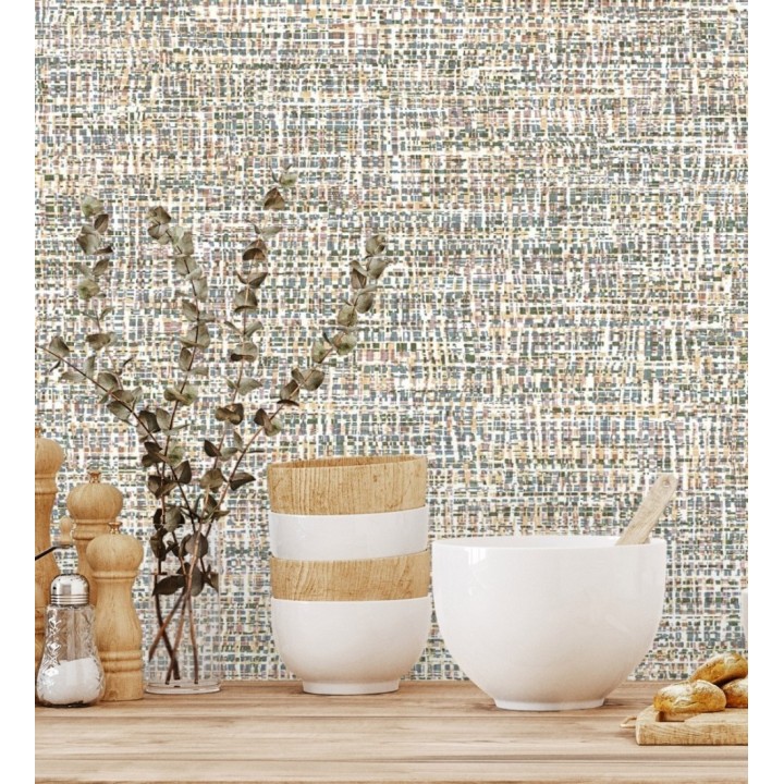 Papel pintado imitación fibras de algodón jaspeadas - Kilamba 681016