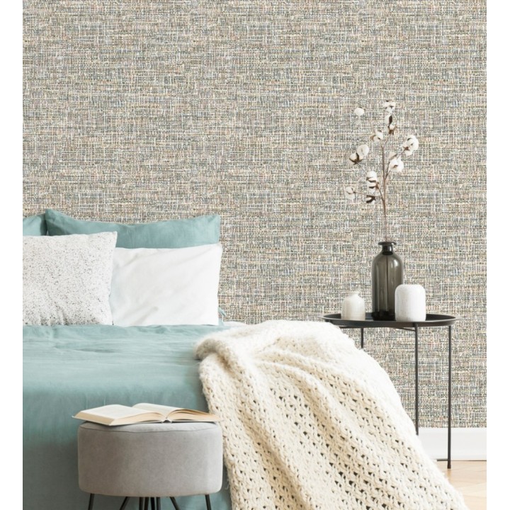 Papel pintado imitación fibras de algodón jaspeadas - Kilamba 681016